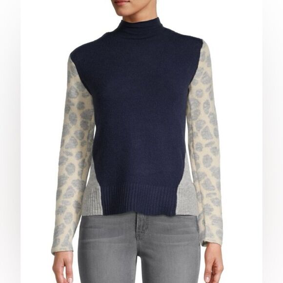 CENTRAL PARK WEST Crocker Colorblock Turtleneck Sweater - Picture 1 of 9